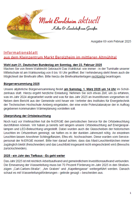 Infoblatt Ausgabe 69
