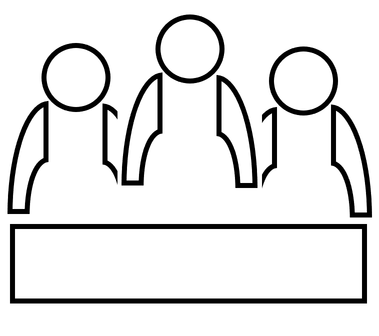 Logo einer Personengruppe bei einer Sitzung