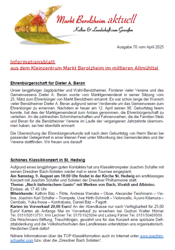 Infoblatt Ausgabe 70