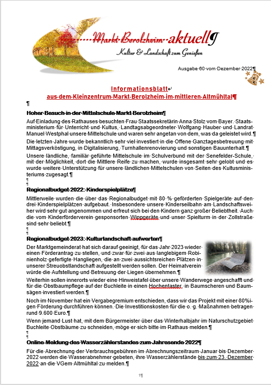 Infoblatt Ausgabe 60