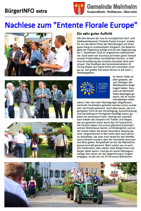BürgerINFO extra "Entente Florale Europe"