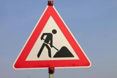 Schild Bauarbeiten